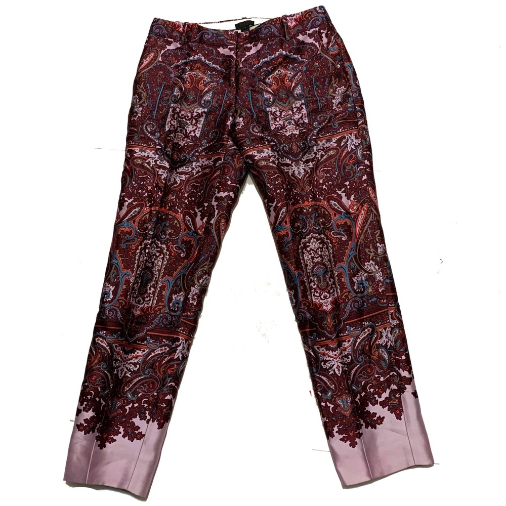 J. Crew Paisley Print Pants - Red and Purple
